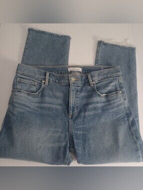 Loft The Slim Straight Jeans Cropped Sz 10